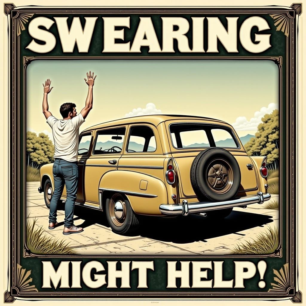 Humorous Motivational Poster: Swearing Might Help!