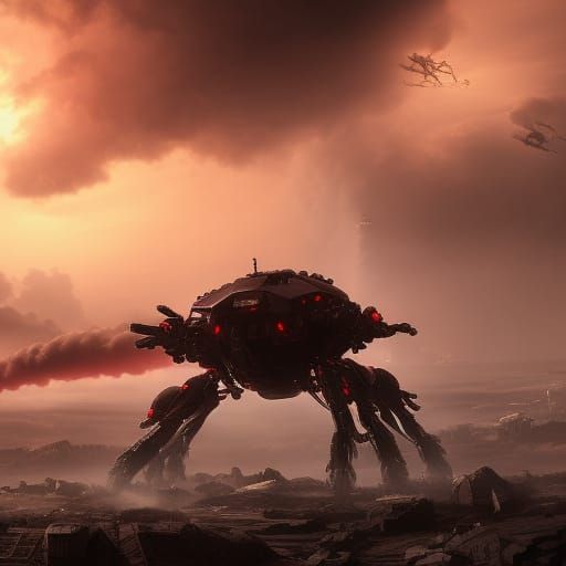 Crab Mecha Apocalypse: Sci-Fi Concept Art