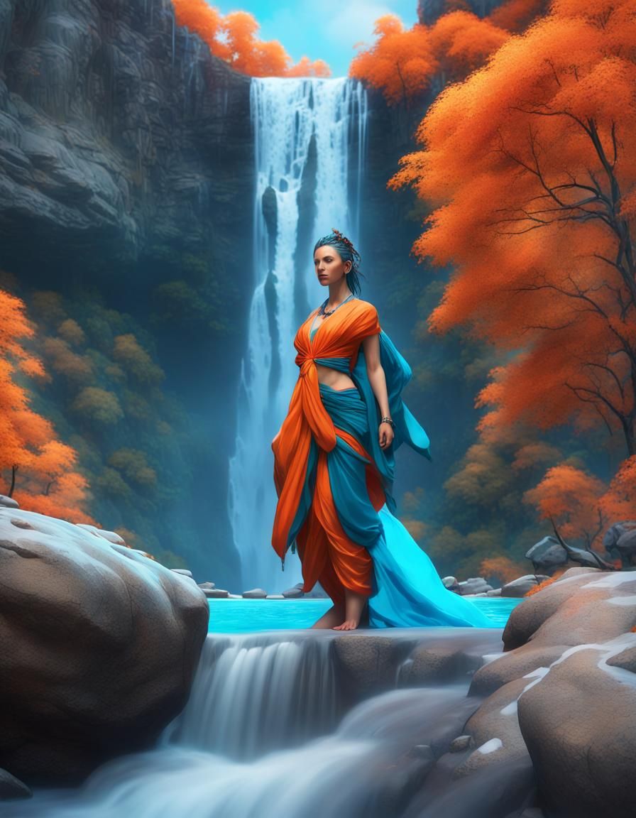 Orange and blue