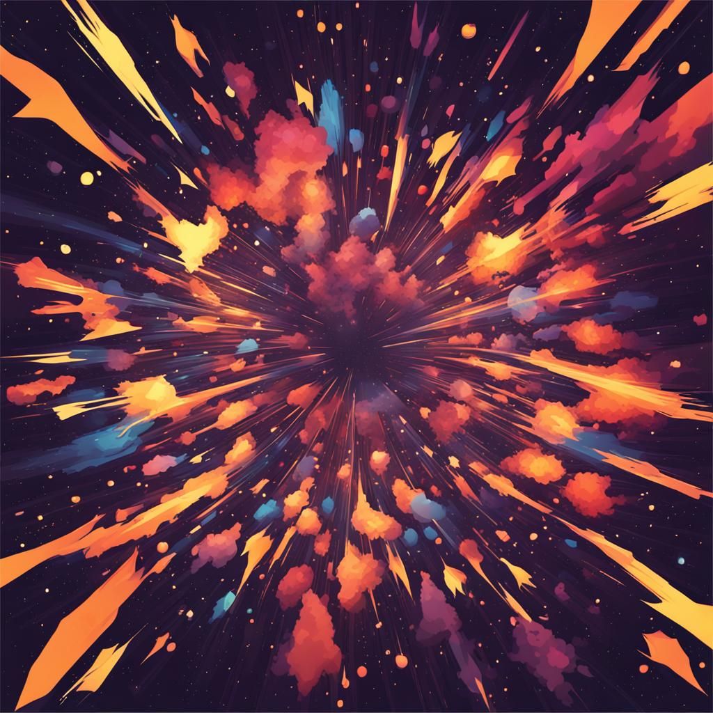 Cosmic Abstract Explosion in Vibrant Colors