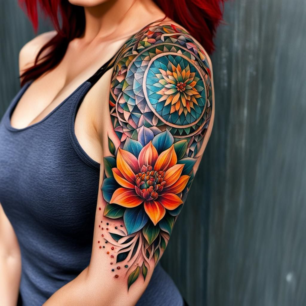 Tattoo Patterns Adorn a Bar Girl's Arm in Intricate Design
