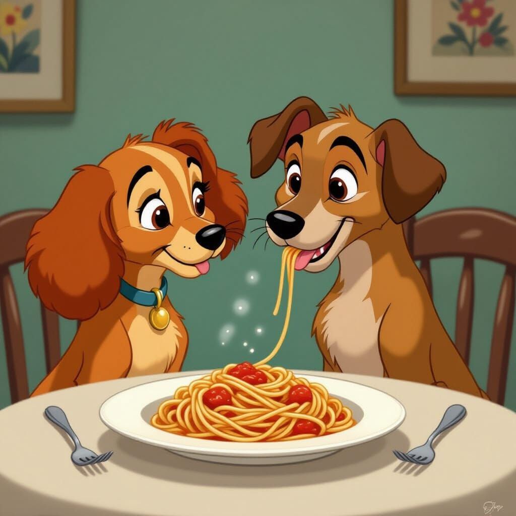 Lady and the Tramp Spaghetti Scene, Disney Animation