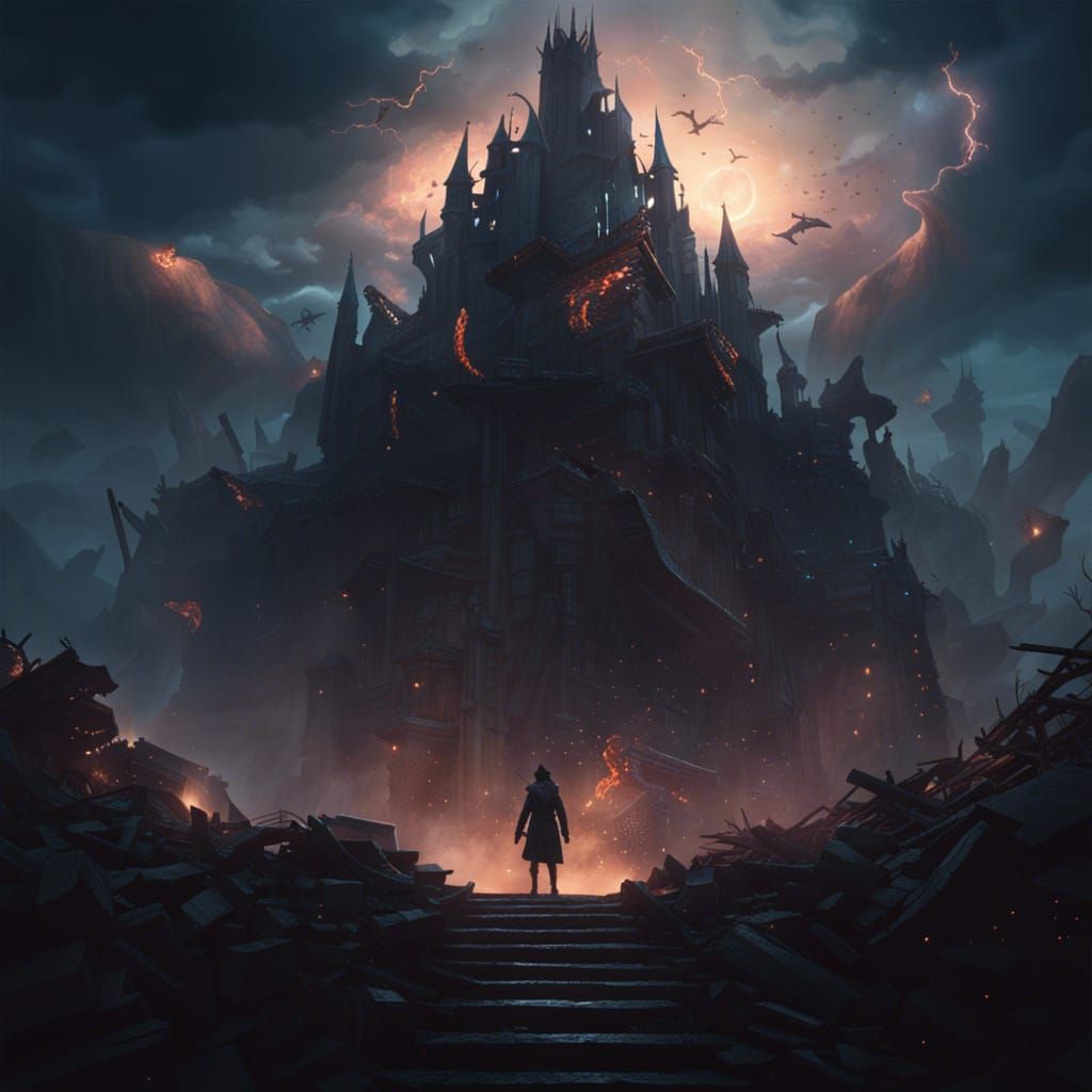 Ethereal Heroes Soar in Dark Fantasy Concept Art