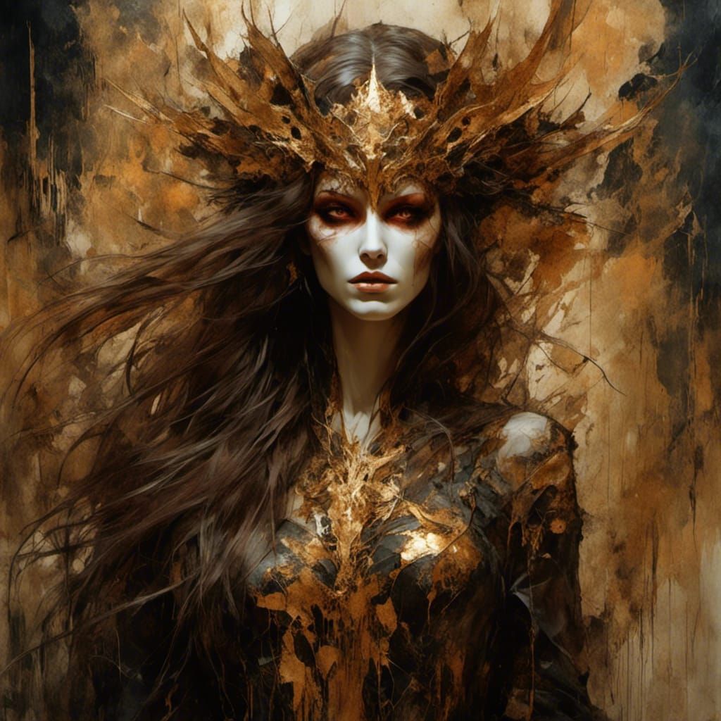 Elegant Demoness in Macabre Woodland