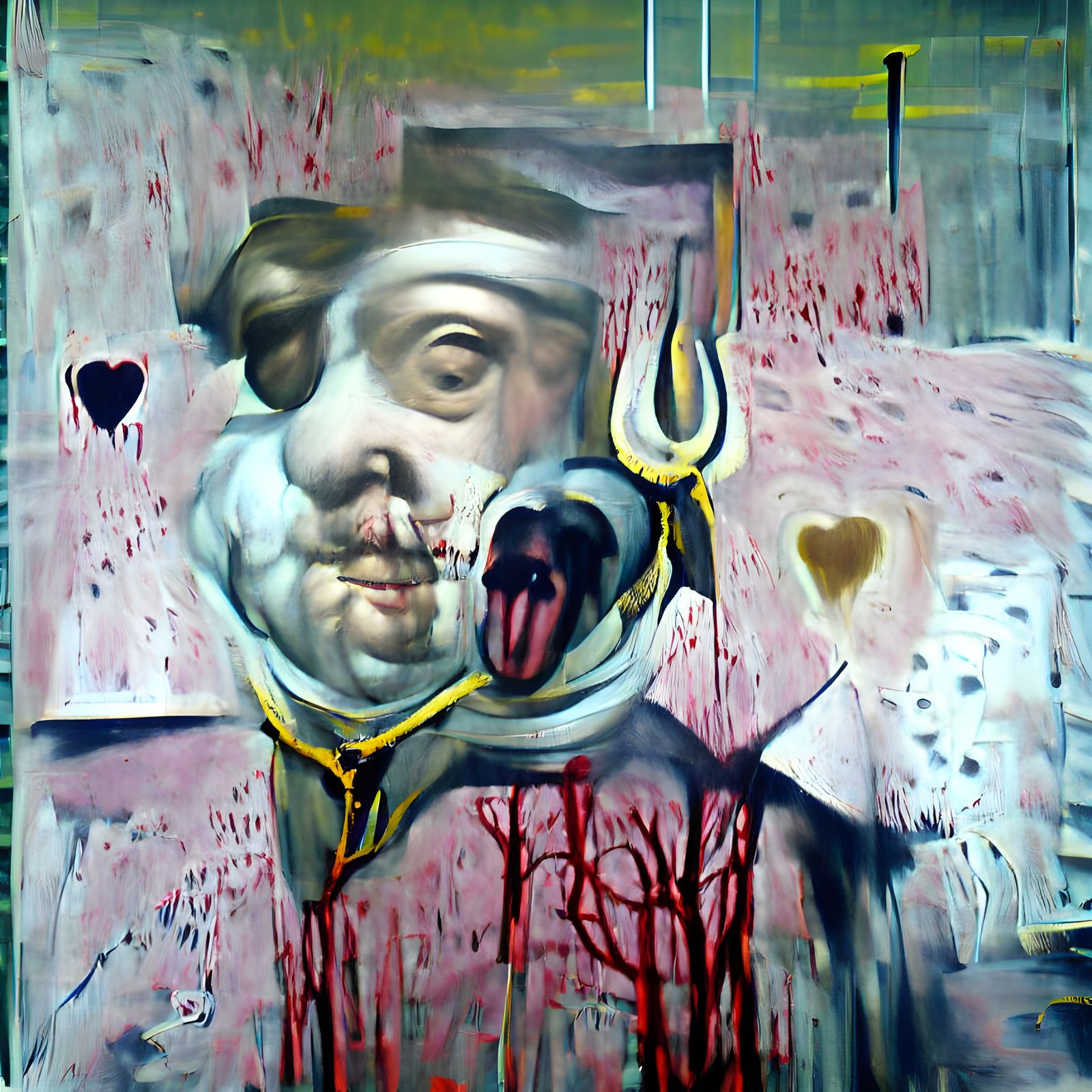 Nobleman of Blooded Passion in Francis Bacon Style