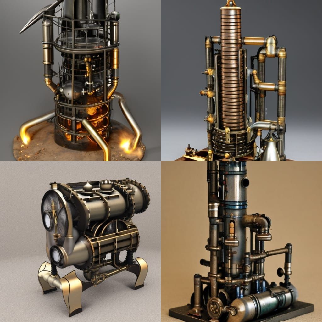 Steam-Powered Rocket Ascends with Burning Furnace