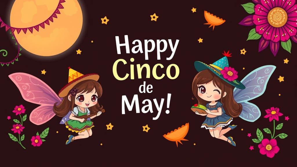 Vibrant Cinco De Mayo Celebration with Chibi Fairies