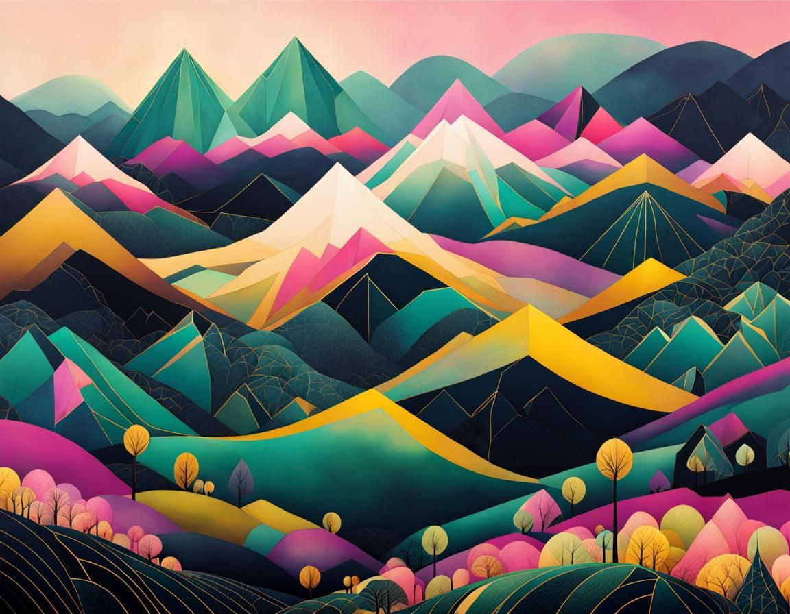 Enchanted Gothic Village in a Foggy Lush Valley