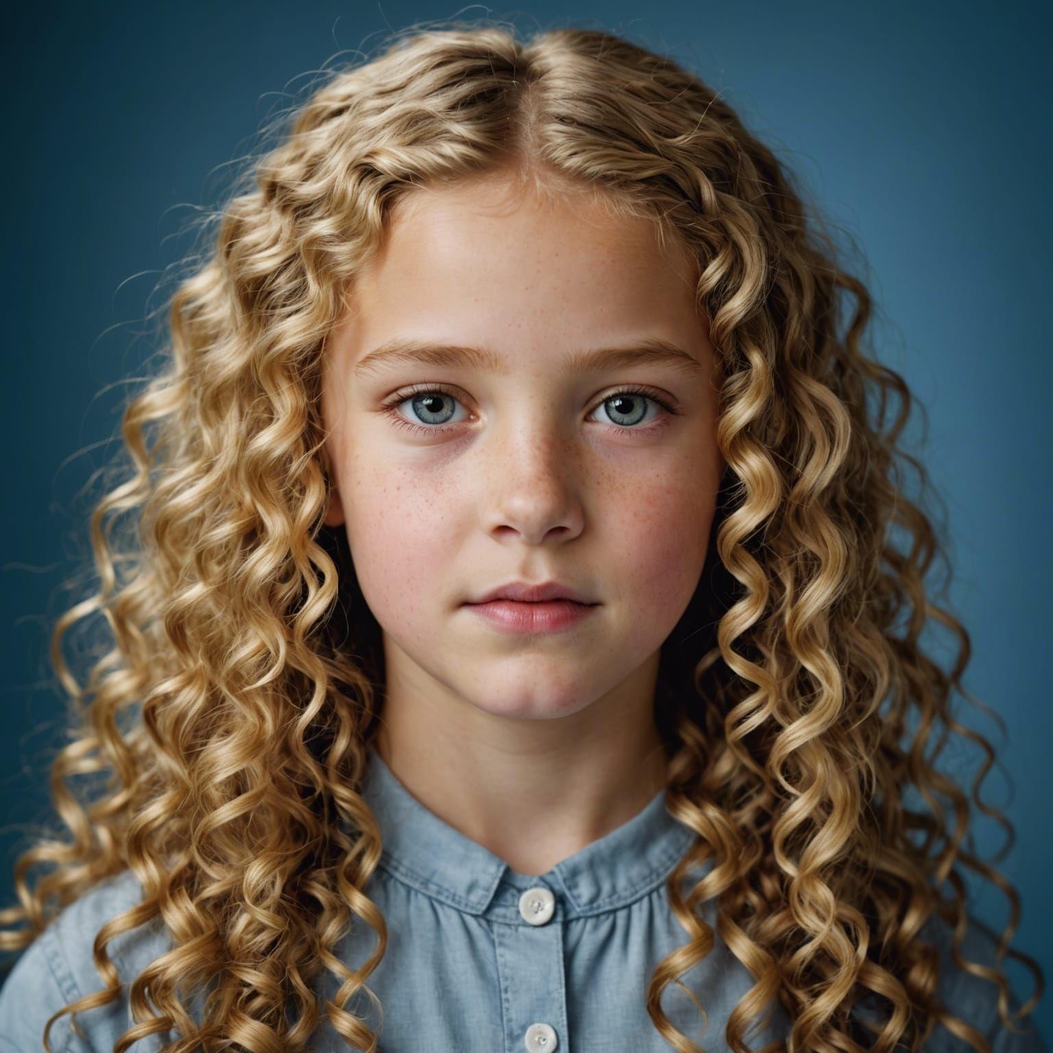 A Professional Close-up Portrait of a Young Blonde Girl