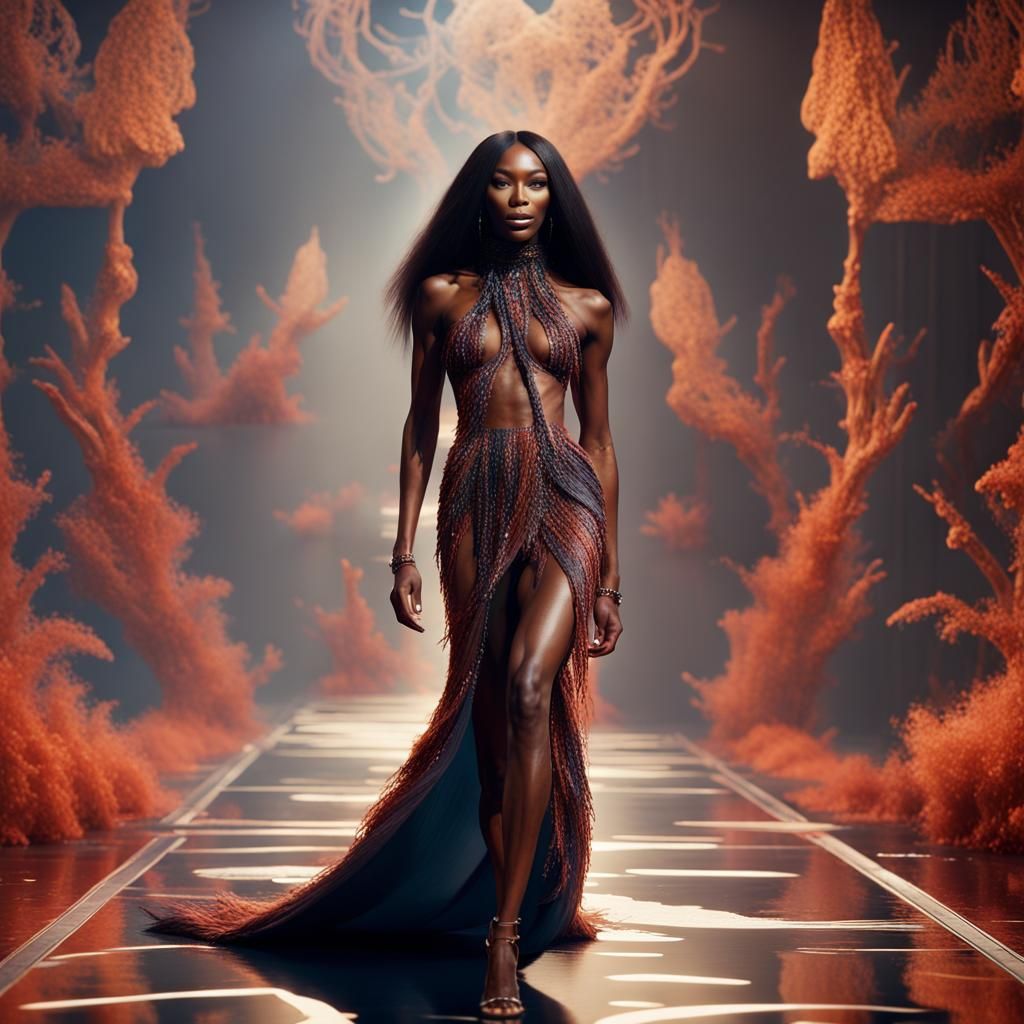 Naomi Campbell Struts Down a Fantastical Versace Ramp in Spl...