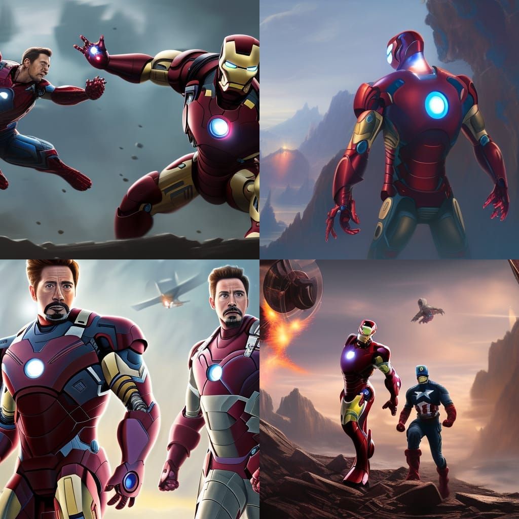 Iron Man and Captain America in Epic Fantasy Art