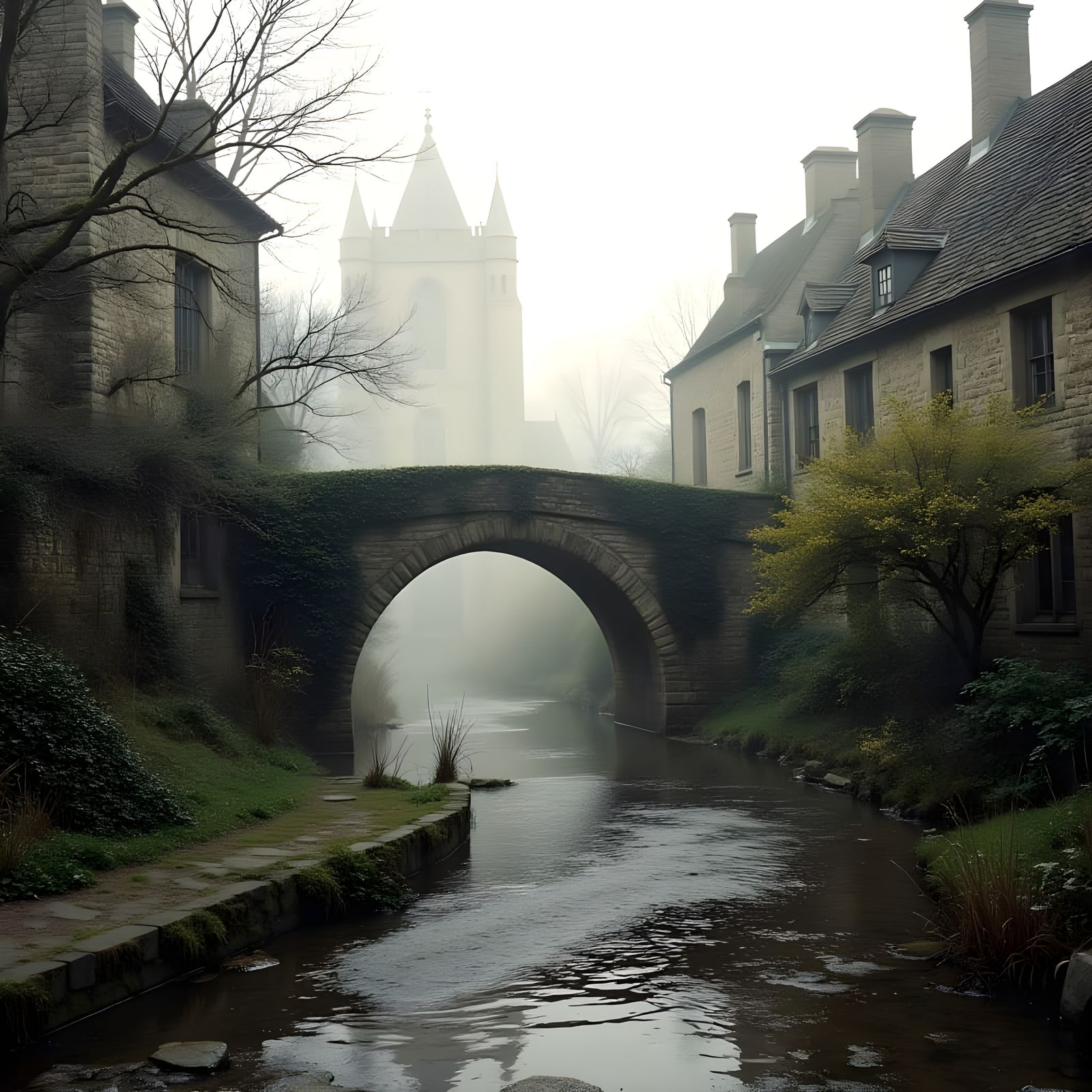 Medieval Townscape in Muted Colors