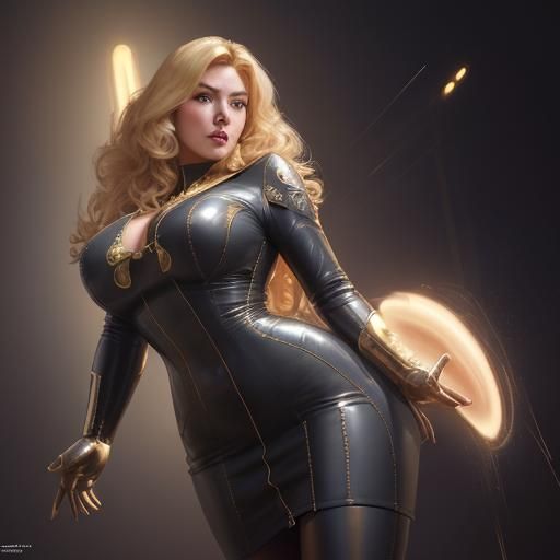 Alluring 50s Goddess in Leather Dress, Big Hair