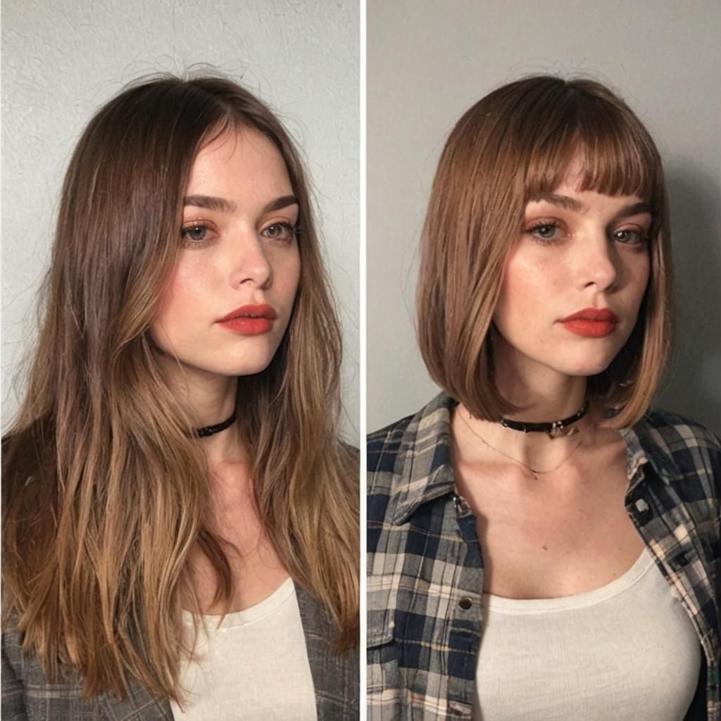 Vibrant Woman Exudes Confidence in a Glamorous Short Bob