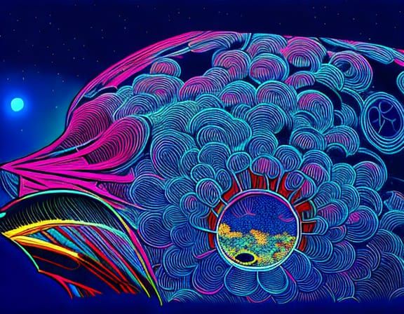 Surreal Cosmic Oasis on the Moon, Epic in Scale and Detail