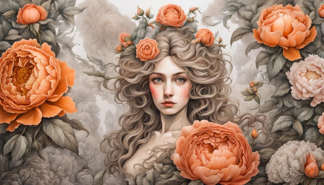 Ethereal Fairy in Whimsical Renaissance Landscape with Vibra...