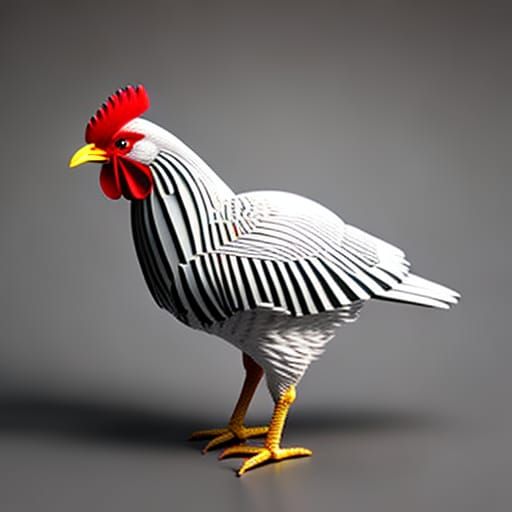 Golden Hour Rooster Illuminated in Volumetric Light