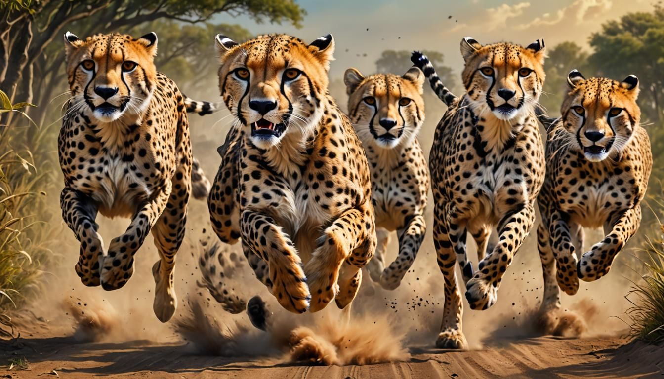 Majestic Cheetah Champions in a Thrilling 100-Meter Dash Spr...