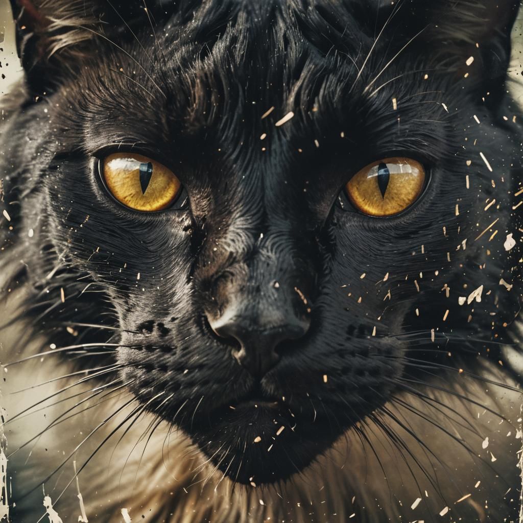 Enigmatic Feline Emerges from Digital Chaos in Cinematic Fil...