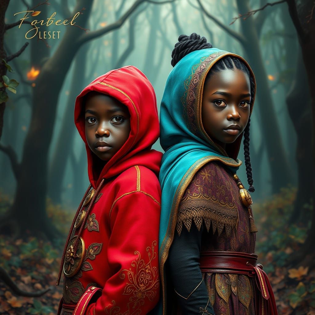 Ebony Twins Hansel & Gretel in Fantastical Forest