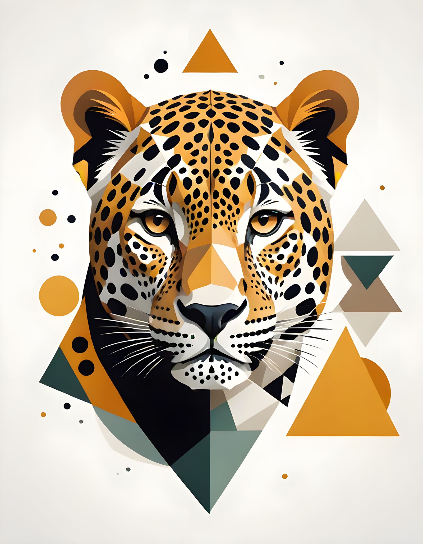 Surreal Geometric Art Transforms into Minimalist Leopard Por...