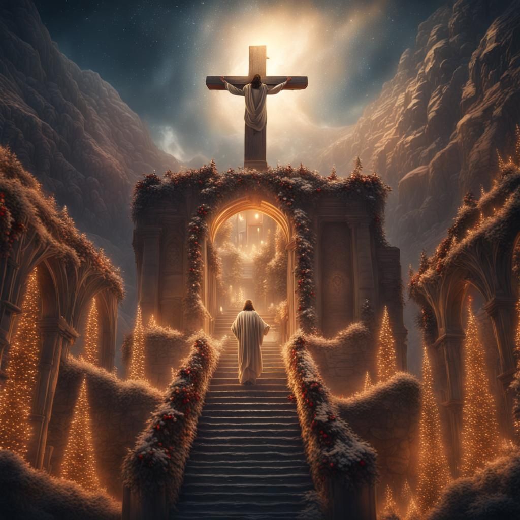 Jesus Christ Descends in Heavenly Christmas Glow