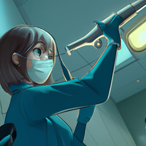 Dental Clinic Scene in Anime Style