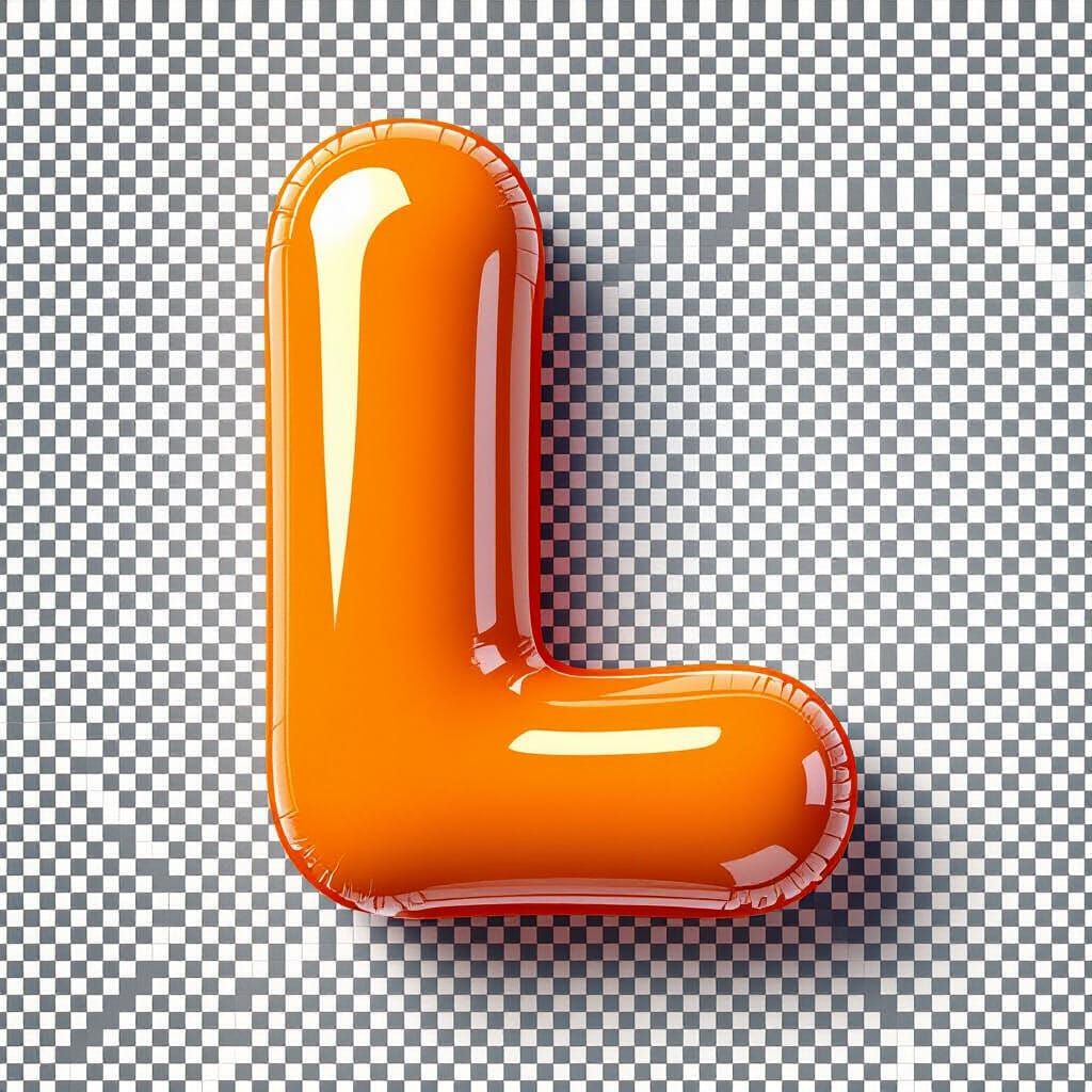 Glossy Marron "L" Letter Art