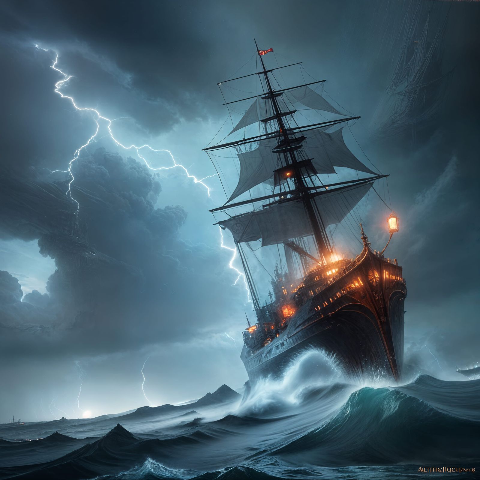 Stormy Seas Fantasy Concept Art in Vivid Colors