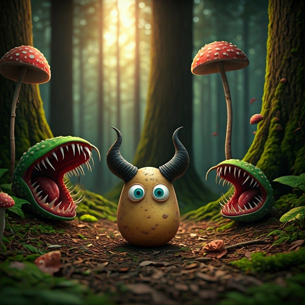 Surreal Forest Inhabitants Roam in Whimsical Harmony