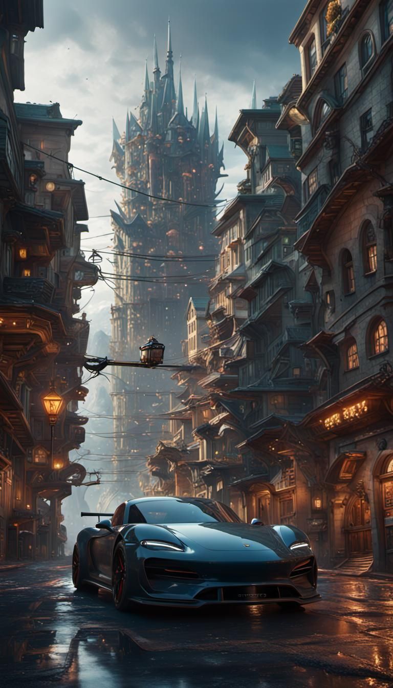 Futuristic Porsche Unveils 2023 Cityscape