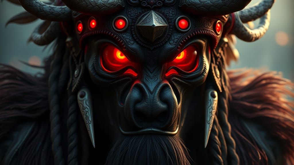 Wendigo's Menacing Gaze: A Hyperrealistic Portrait