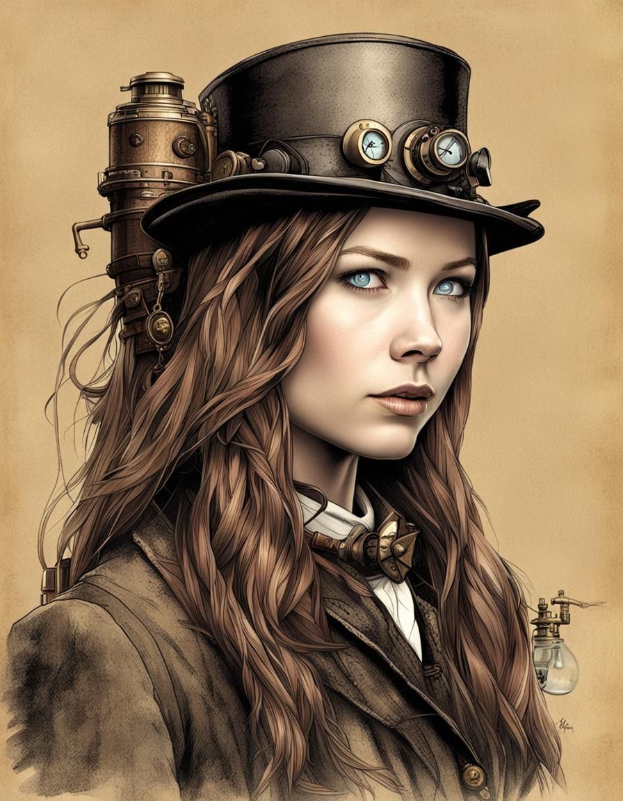 Steampunk Helena G Wells, Adventurer and Inventor