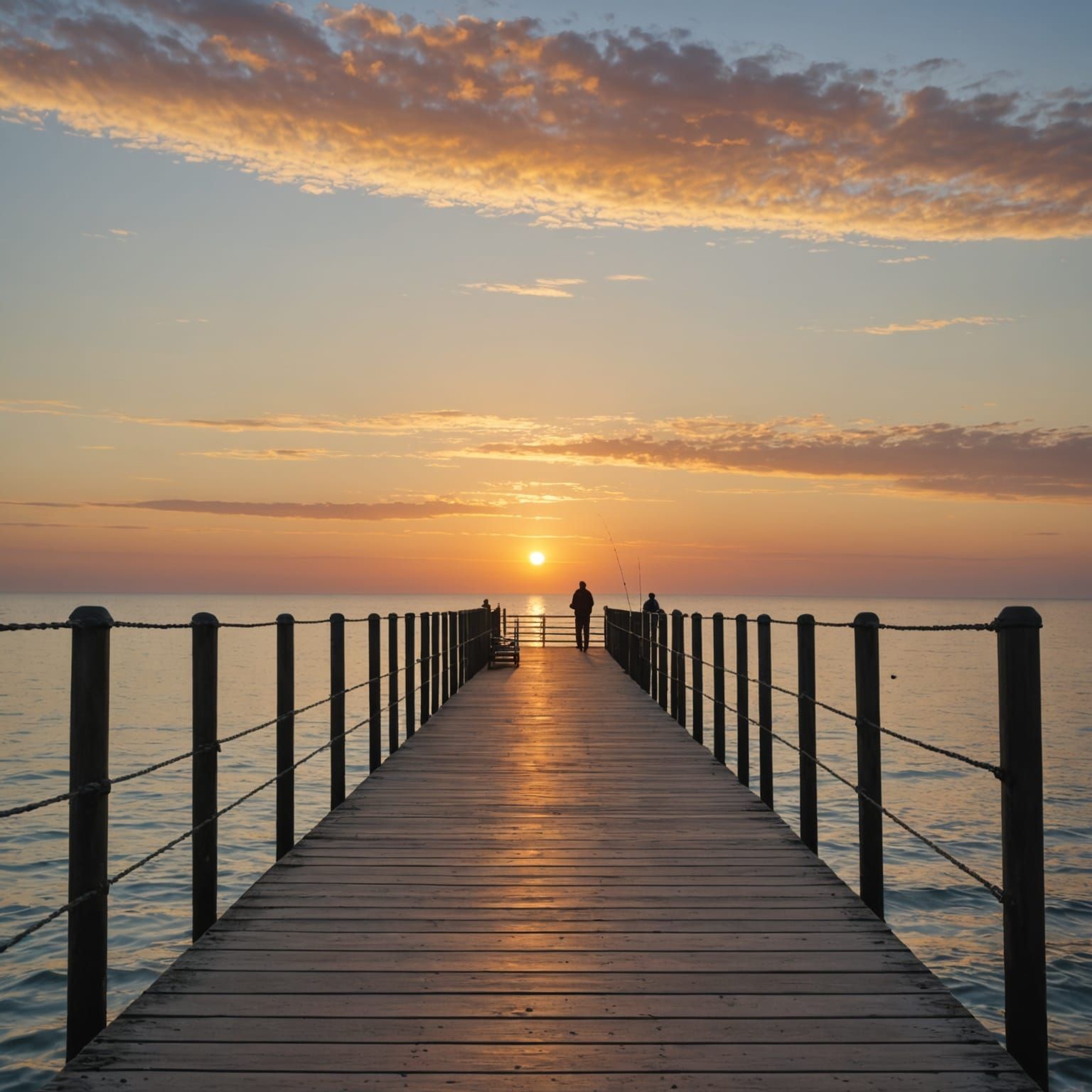 Peaceful Sunset on a Serene Pier