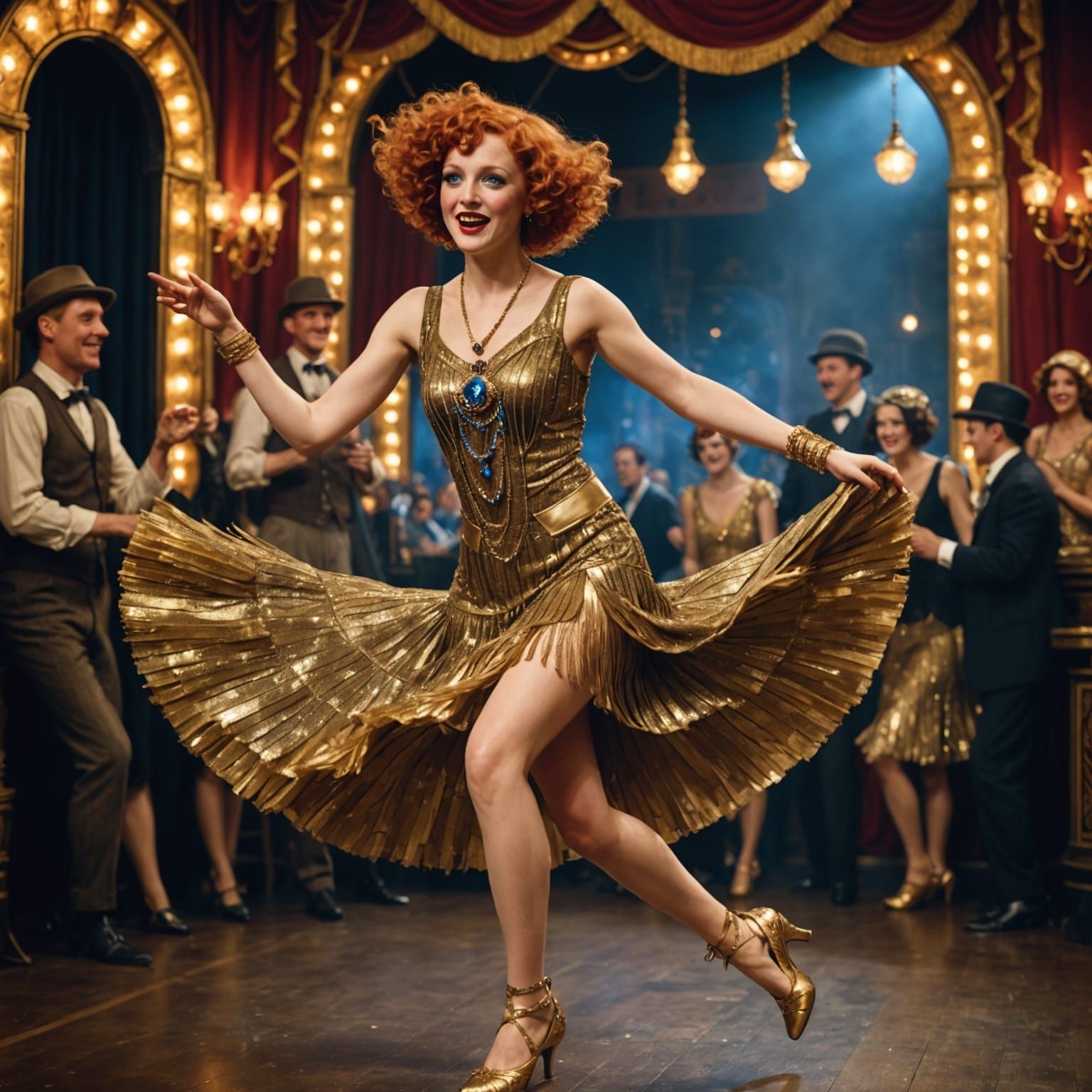 Flapper Dancer Enchants Vaudeville Audience in a Fantasy Set...