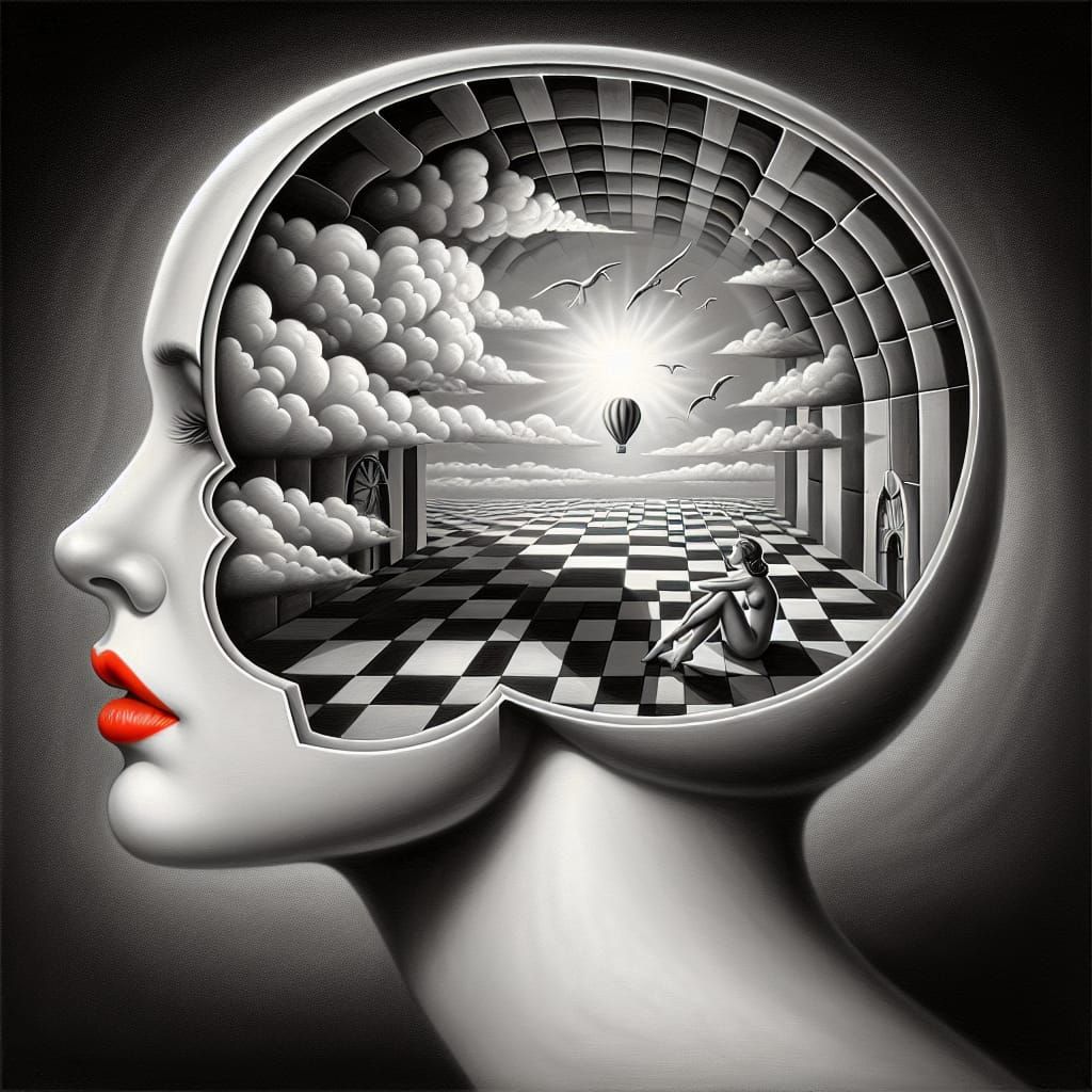 Surreal Portrait Revealing Dreamlike Interior