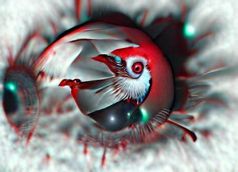 Cosmic Red Eye Soars Through Starry Night Sky