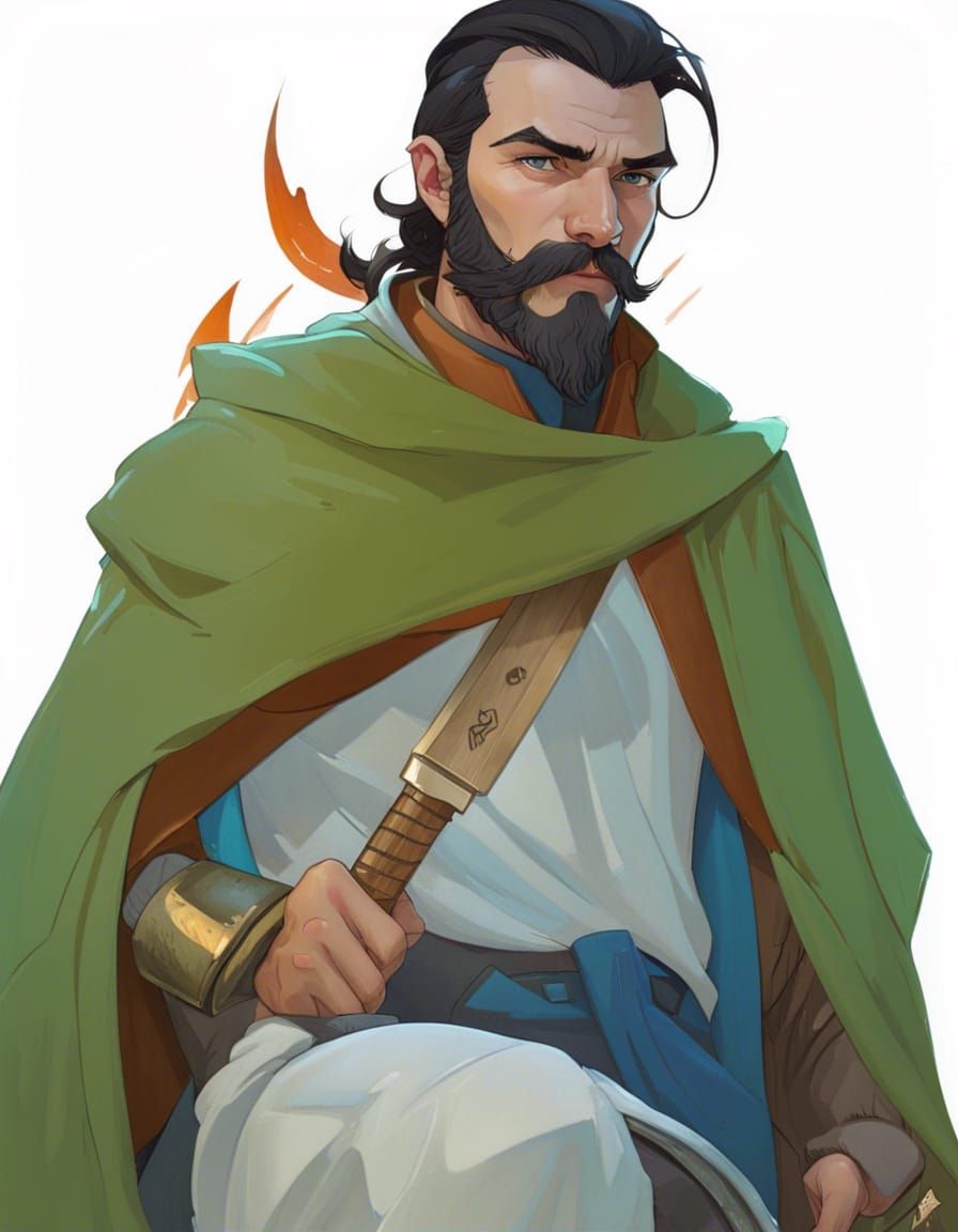 Ethereal Hero Emerges from Mystical Forest