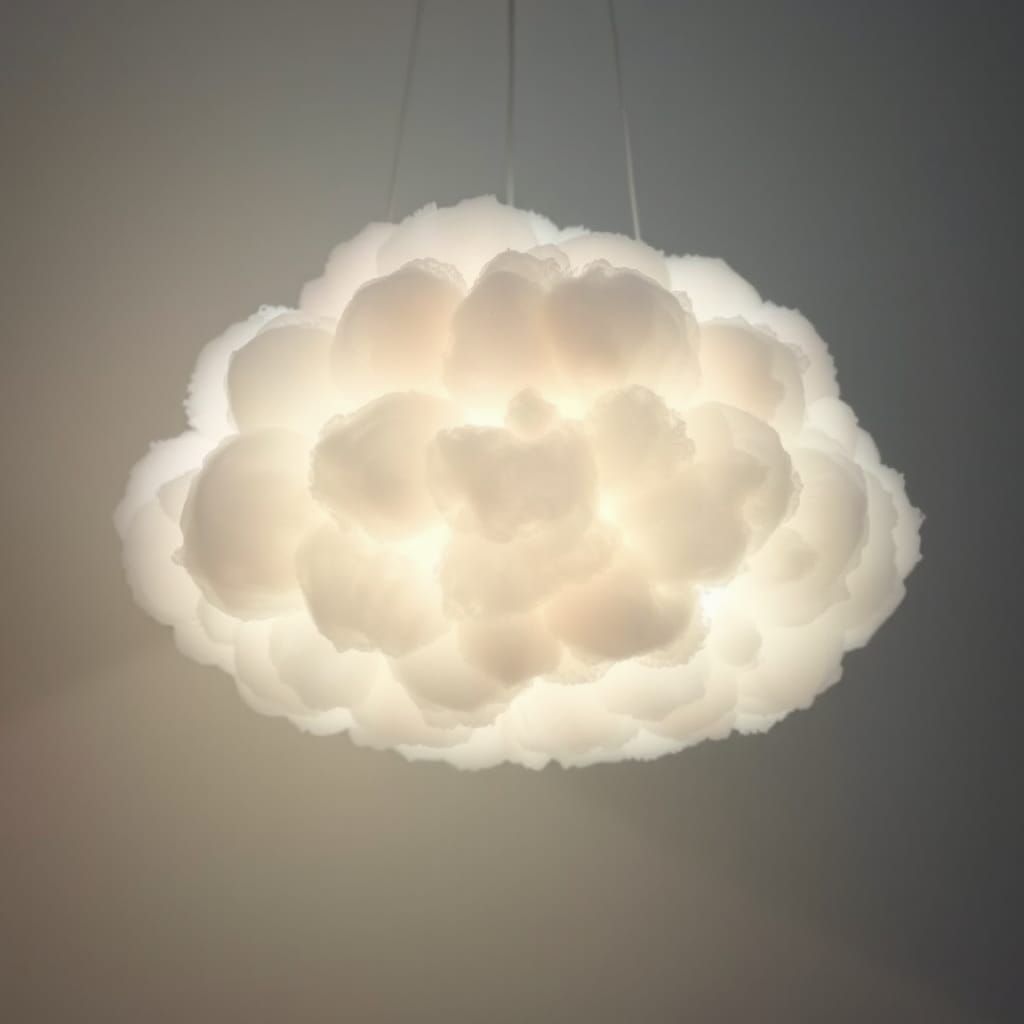 Whimsical Cloud Lamp in Soft, Pastel Hues