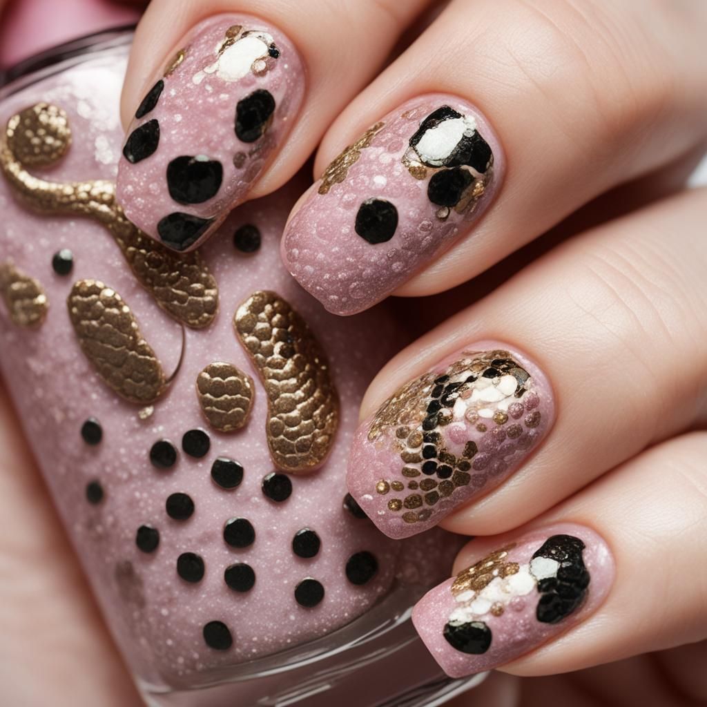 Surreal Autumn Whimsy in 3D Nail Art with Golden Accents