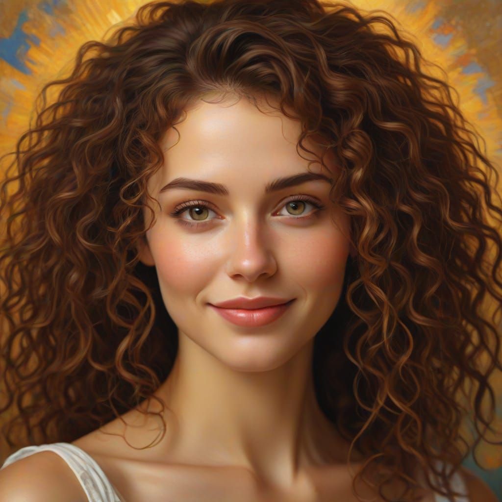 Ethereal Woman in Soft Focus Oil Painting