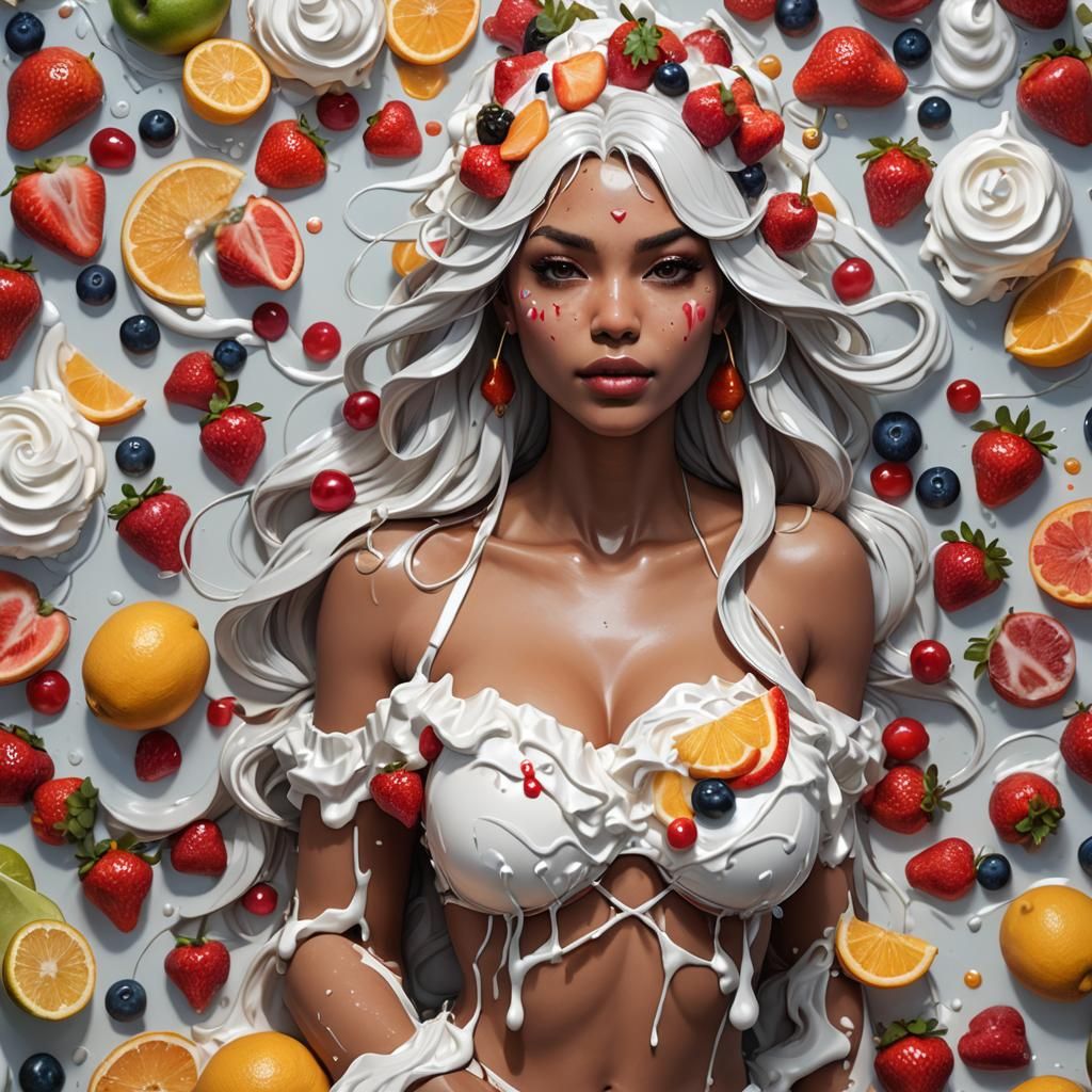 Vibrant Whip Cream Bikini in Triadic Hues