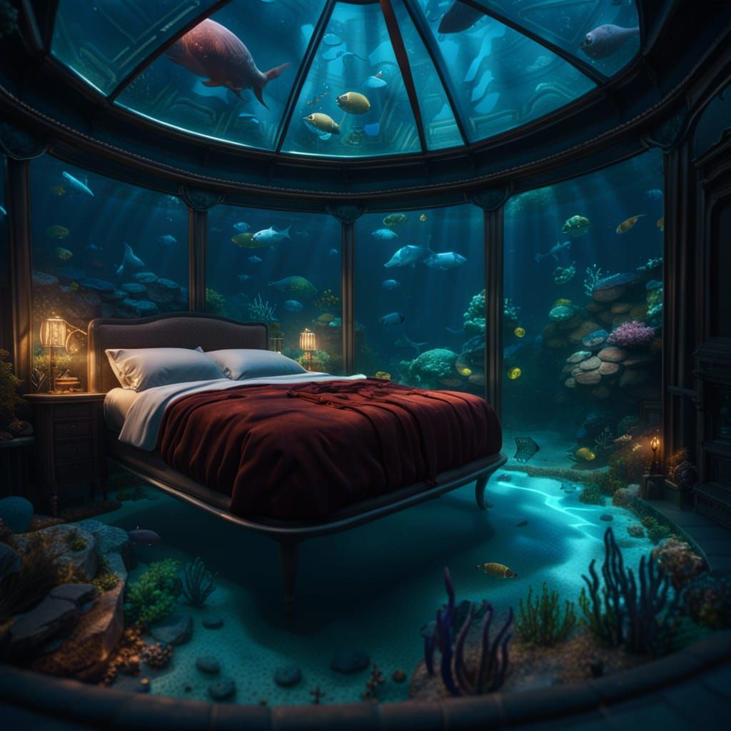 Surreal Underwater Sanctuary in a Glass Dome