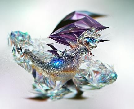 Crystal Dragon in Realistic Style