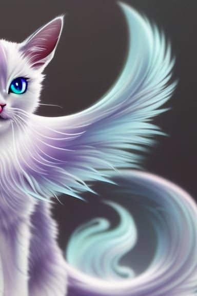 Crystalline Cat with Glowing Core in Snowy Landscape