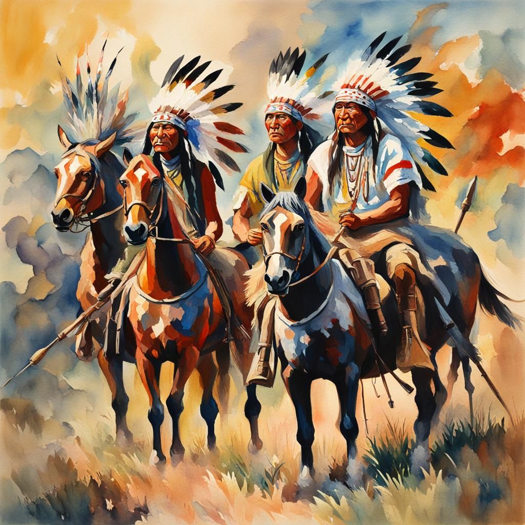 Native Americans in Epic Impressionist Masterpiece