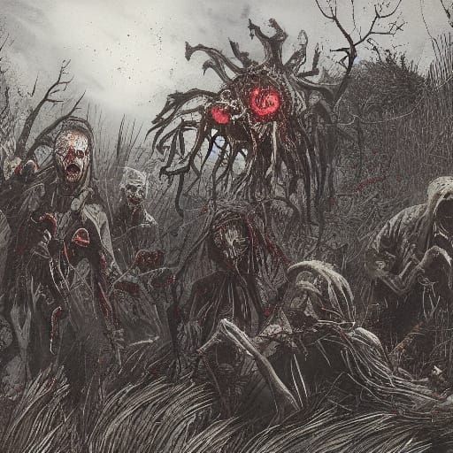Horror Concept Art: Zombies Attack Harvest Festival