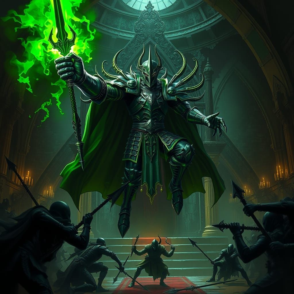 Lich Knight in Ruined Throne Room