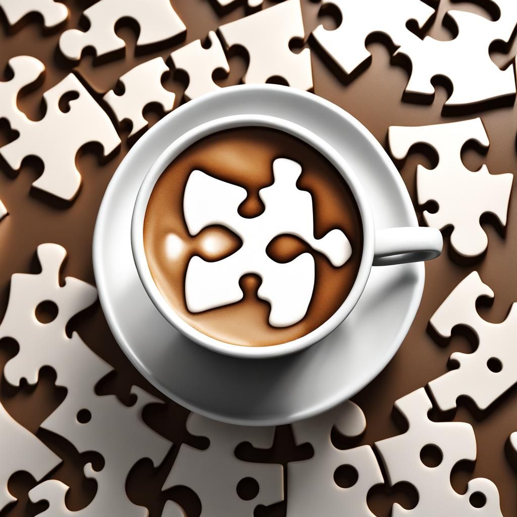 Autism Pride Puzzle Piece Art in Stunning Latte Design