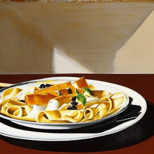 Retro-Style Italian Menu in the Spirit of Edward Hopper